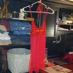 Elegant Red Lace Lingerie Set